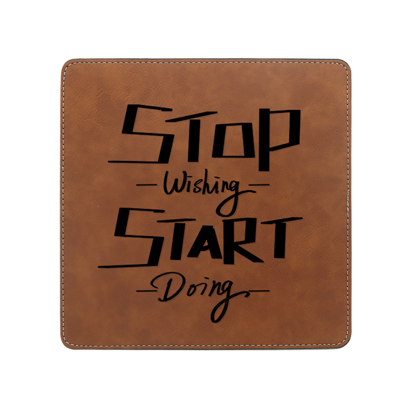 Pad Luiche Cearnóg Leatherette Laserable 20*20cm