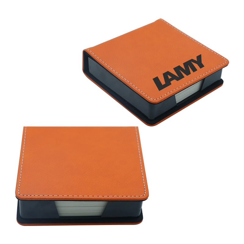 Sealbhóir Notepad Cearnóg Leatherette Laserable