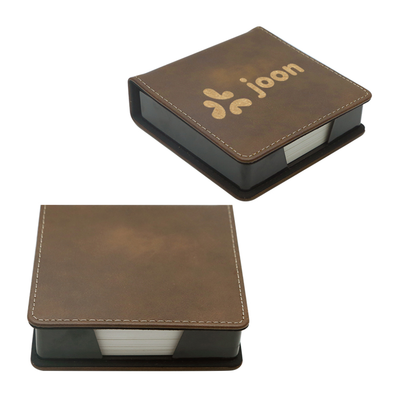 Sealbhóir Notepad Cearnóg Leatherette Laserable