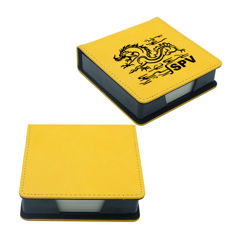 Sealbhóir Notepad Cearnóg Leatherette Laserable