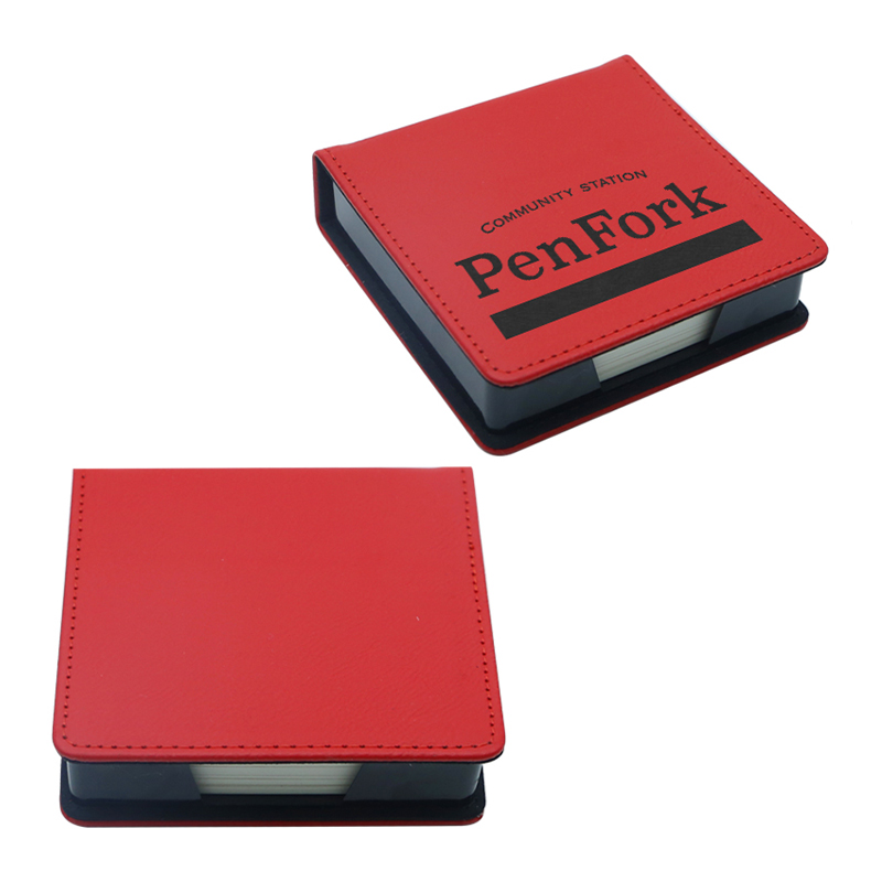Sealbhóir Notepad Cearnóg Leatherette Laserable