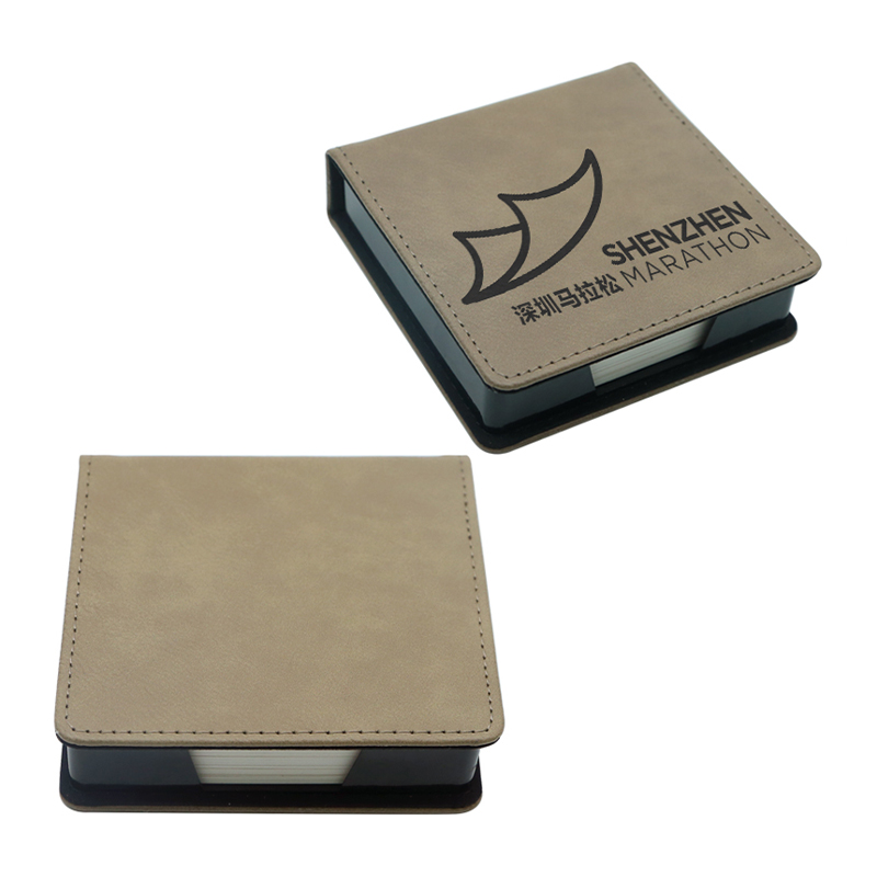 Sealbhóir Notepad Cearnóg Leatherette Laserable