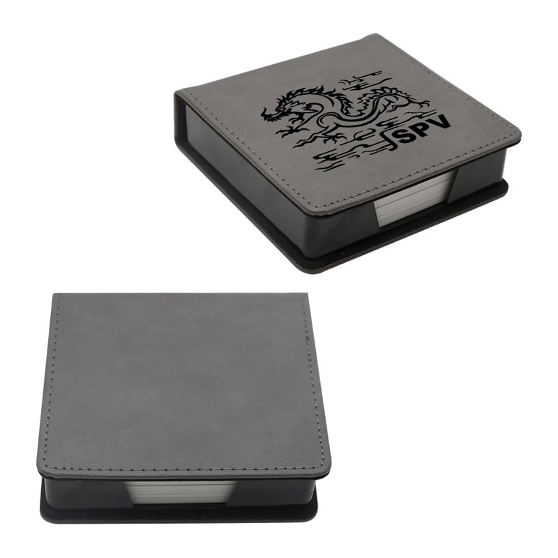 Sealbhóir Notepad Cearnóg Leatherette Laserable