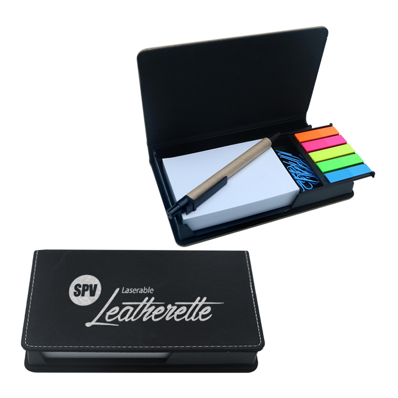 Sealbhóir Notepad Dronuilleog Leatherette Laserable