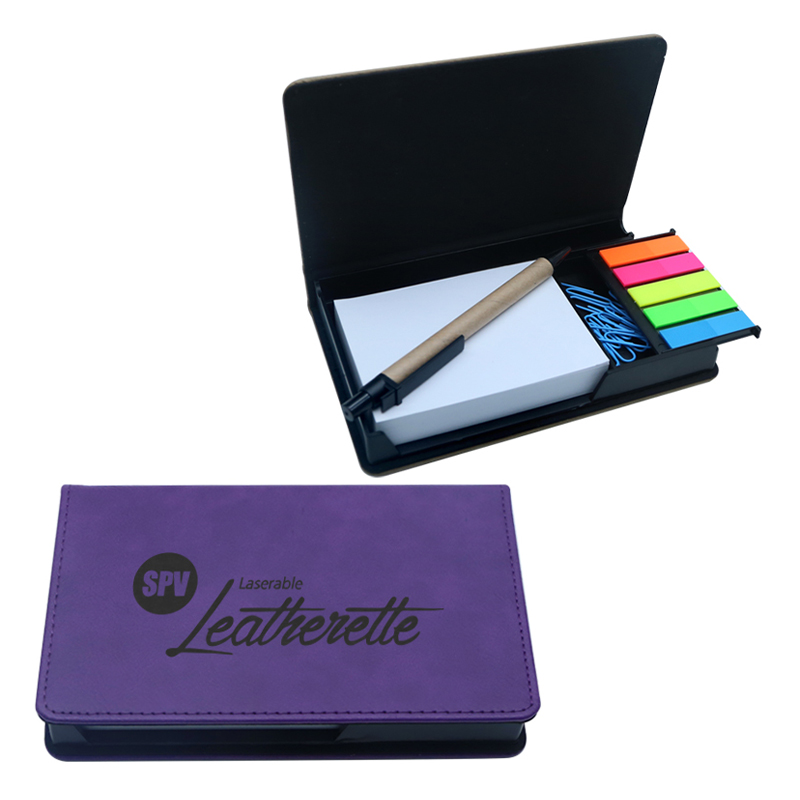 Sealbhóir Notepad Dronuilleog Leatherette Laserable