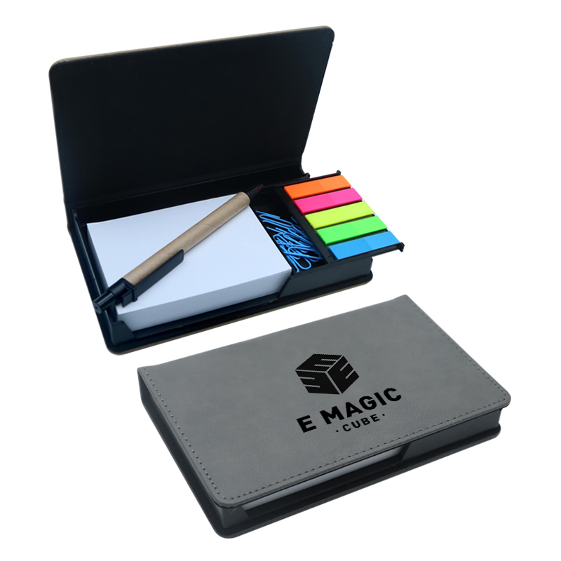 Sealbhóir Notepad Dronuilleog Leatherette Laserable