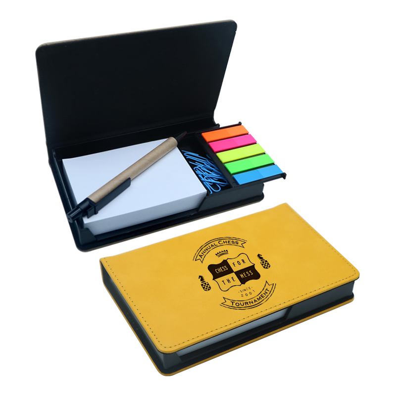 Sealbhóir Notepad Dronuilleog Leatherette Laserable