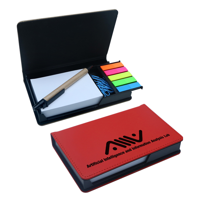 Sealbhóir Notepad Dronuilleog Leatherette Laserable