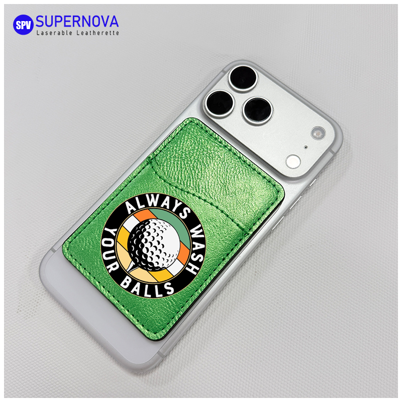 Sealbhóir Cárta Fón Leatherette Laserable le Maighnéad