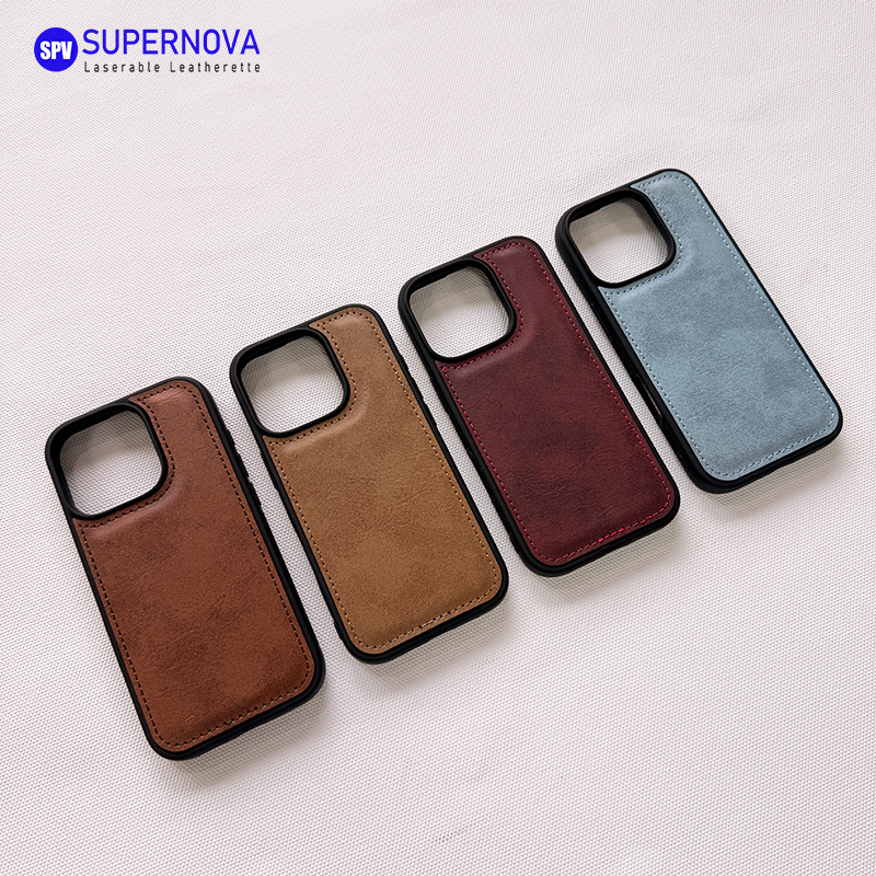 Cás Fón Leatherette Laserable