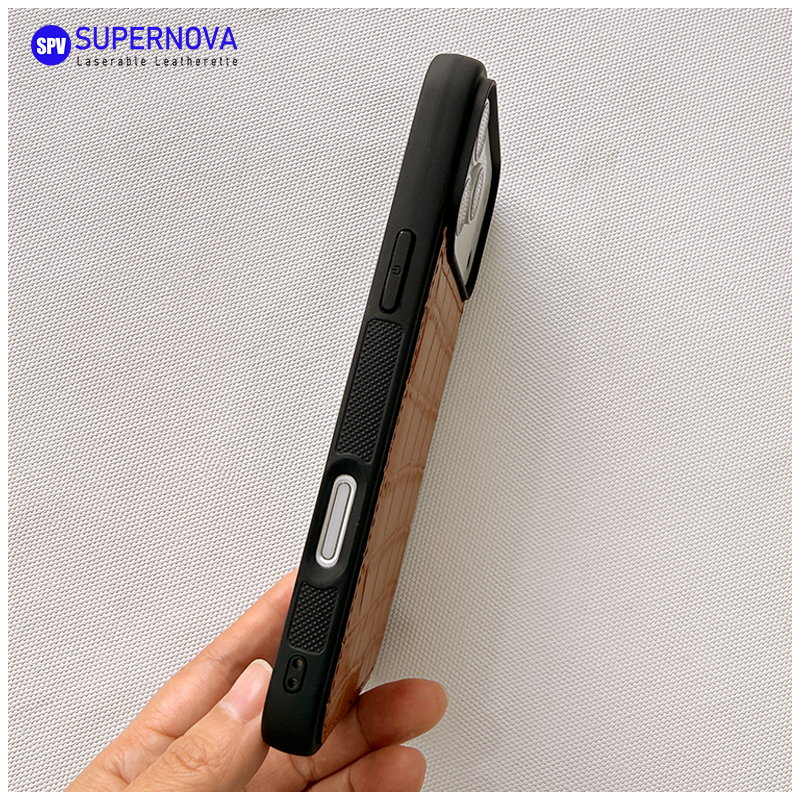 Cás Fón Leatherette Laserable