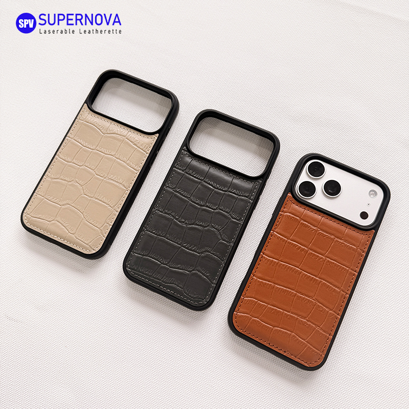 Cás Fón Leatherette Laserable