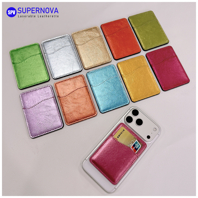 Sealbhóir Cárta Fón Leatherette Laserable le Maighnéad