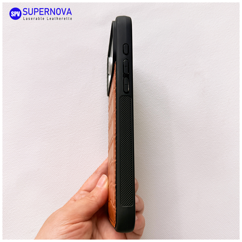 Cás Fón Leatherette Laserable