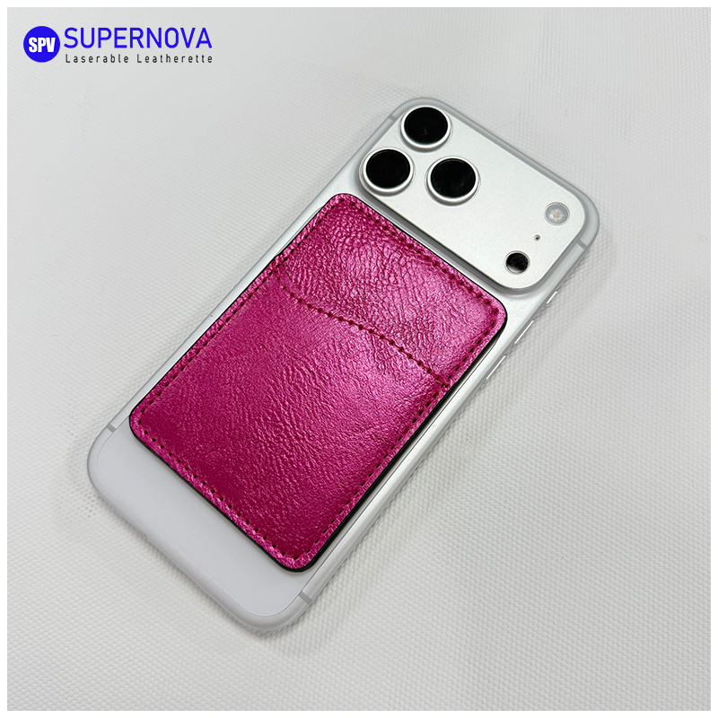 Sealbhóir Cárta Fón Leatherette Laserable le Maighnéad