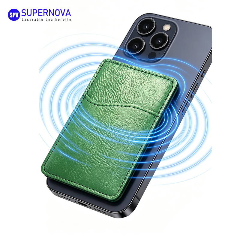 Sealbhóir Cárta Fón Leatherette Laserable le Maighnéad