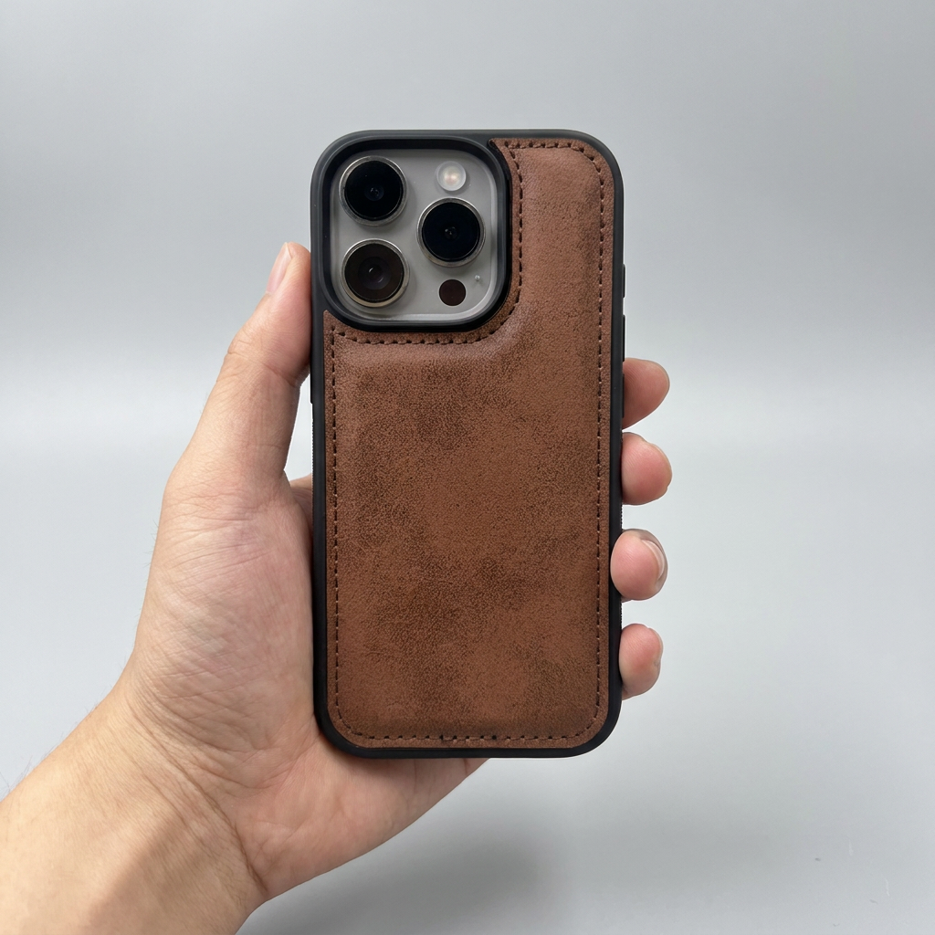 Cás Fón Leatherette Laserable