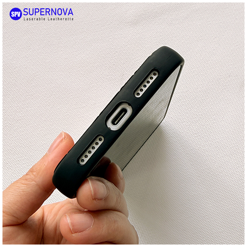 Cás Fón Leatherette Laserable