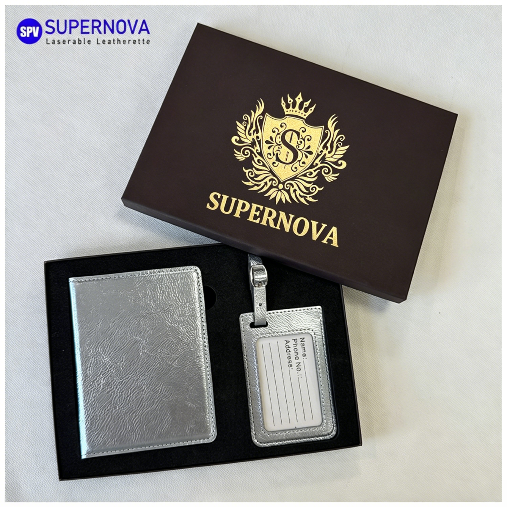 Bosca Bronntanais Páipéar Kraft Óir Engraved Laser