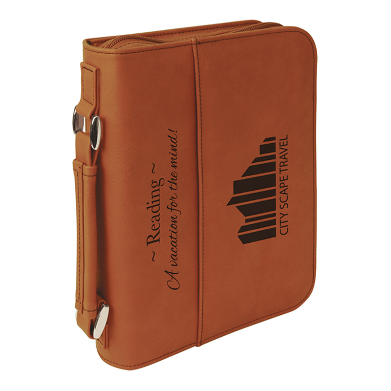7 1/2'×10 3/4'Clúdach Leabhar Leatherette le Dúnadh Zipper
