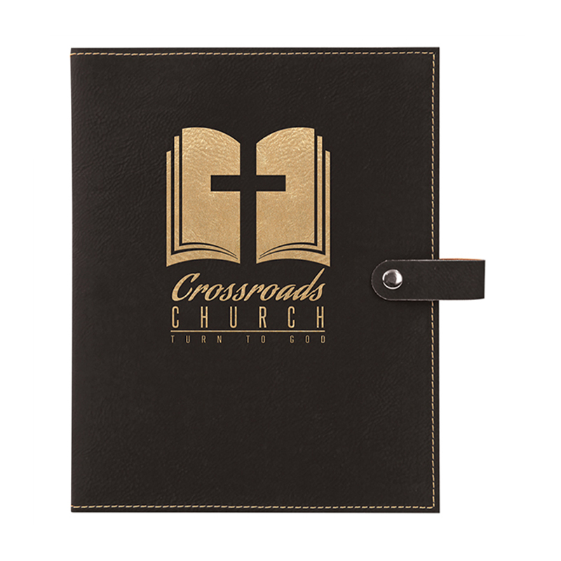 Clúdach Leabhar Leatherette le Dúnadh Snap