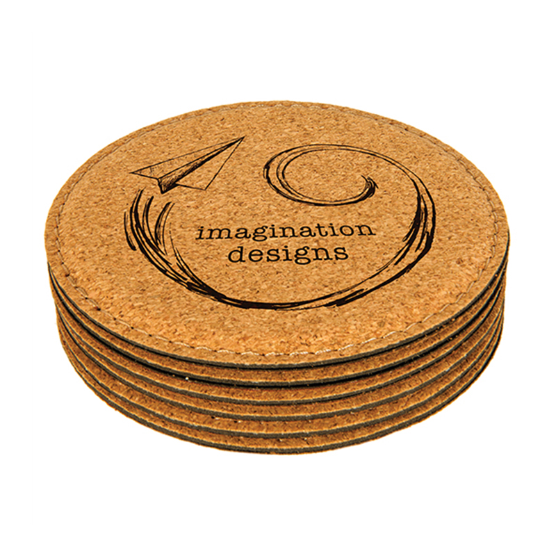 Set Babhta 6-Coaster Leatherette Laserable