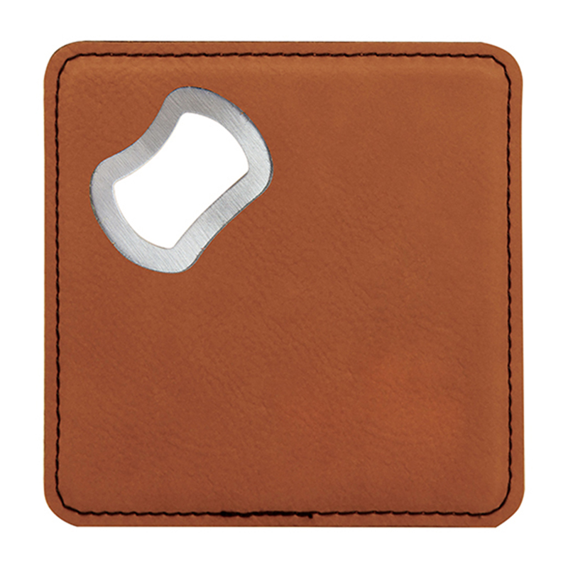 Cóstaer Buidéal Leatherette Leatherette Cearnógach Oscailte