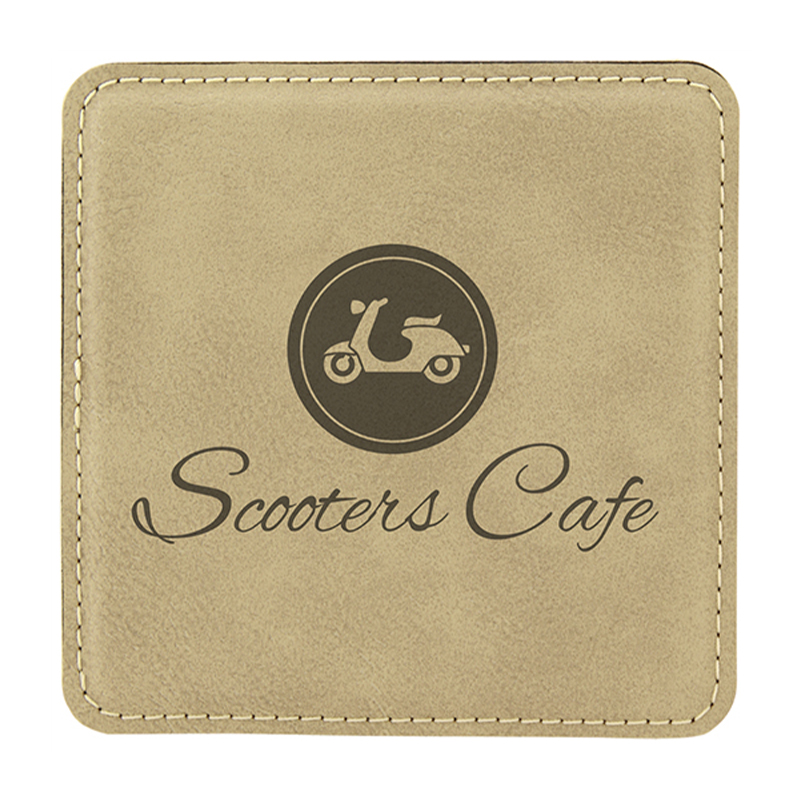 4' x 4' Coasters Leatherette Cearnóg Set 6-Coaster le Sealbhóir