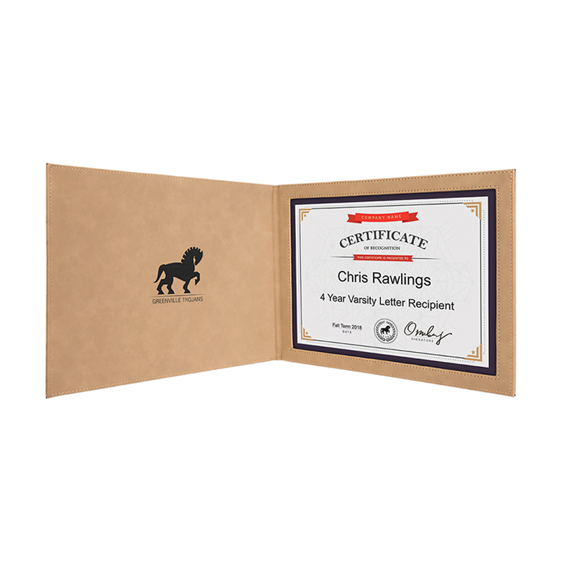 Sealbhóirí Teastas Leatherette Laserable