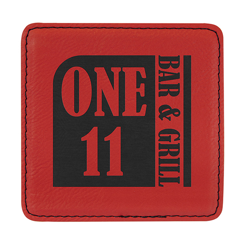 4' x 4' Coasters Leatherette Cearnóg Set 6-Coaster le Sealbhóir