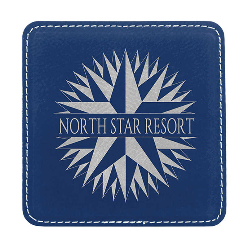 4' x 4' Coasters Leatherette Cearnóg Set 6-Coaster le Sealbhóir