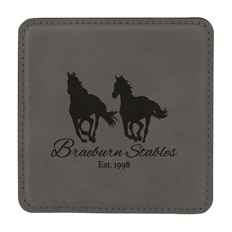 4' x 4' Coasters Leatherette Cearnóg Set 6-Coaster le Sealbhóir