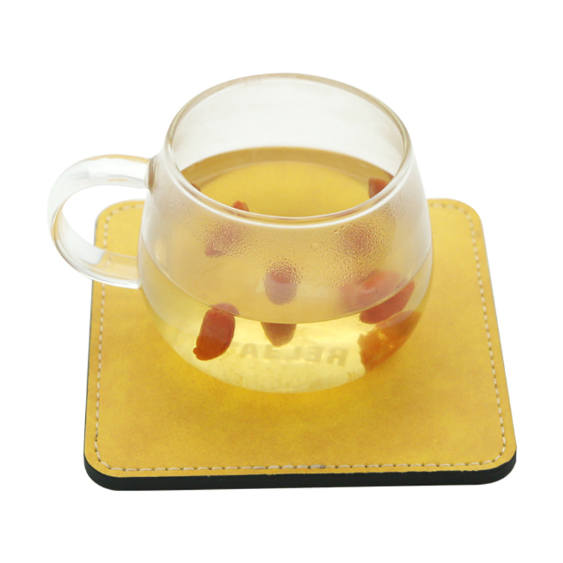 Sublimation PU Leathar Mug Coaster -Cearnóg