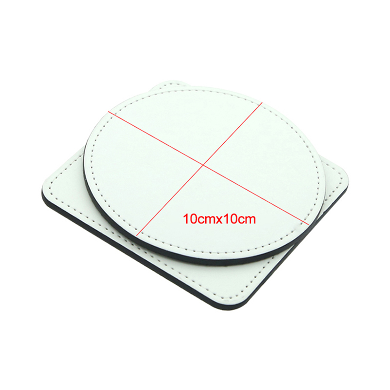 Sublimation PU Leathar Mug Coaster -Cearnóg