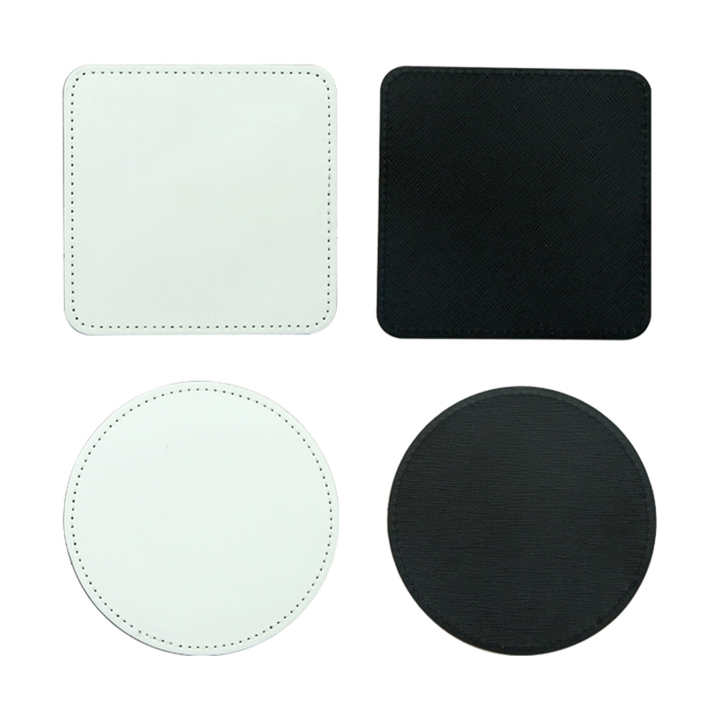 Sublimation PU Leathar Mug Coaster -Cearnóg