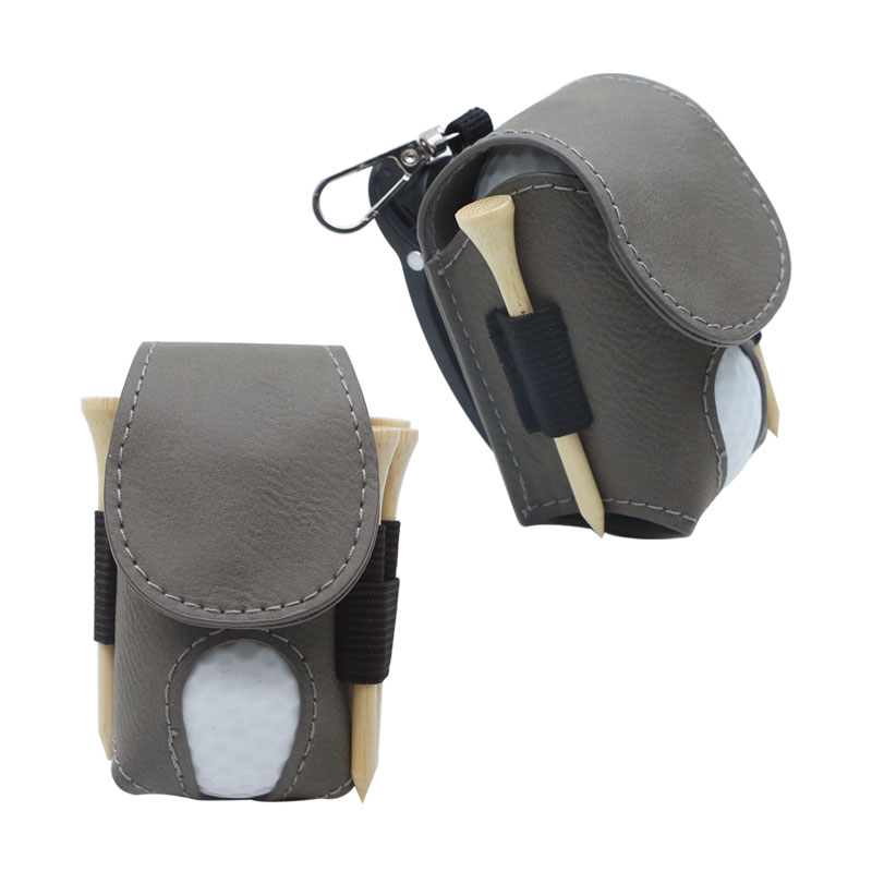 Sealbhóir Liathróid Gailf Laserable Leatherette le 5 Thí Adhmaid