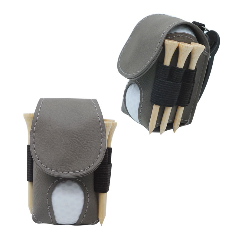 Sealbhóir Liathróid Gailf Laserable Leatherette le 5 Thí Adhmaid