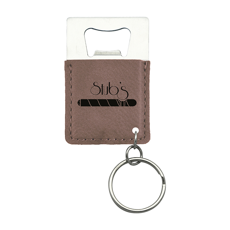 Oscailteoir Buidéal Dronuilleog Laserable Leatherette Keychain
