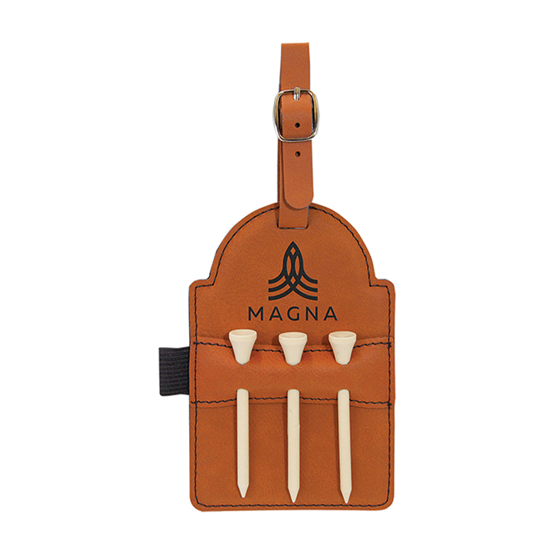 Clib Mála Gailf Leatherette Laserable le Tees