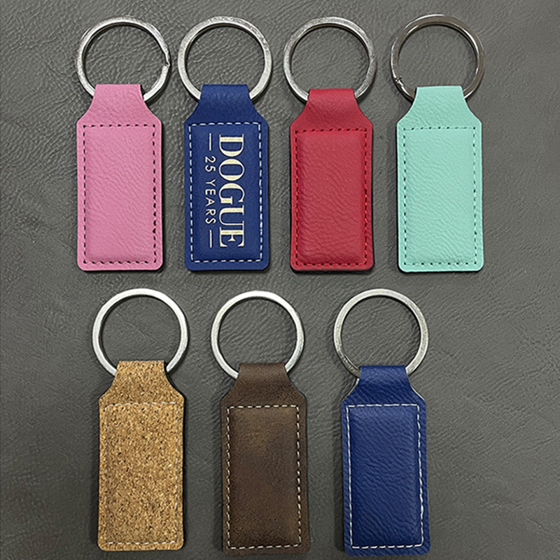 Keychains Dronuilleog Leatherette Laserable le Imeall Oiled