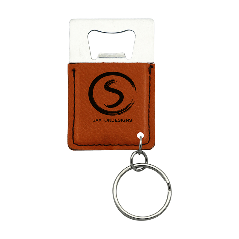 Oscailteoir Buidéal Dronuilleog Laserable Leatherette Keychain