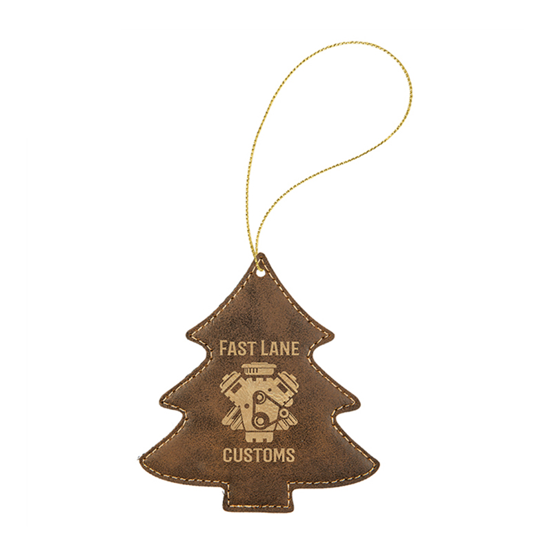 Ornáid Crann Leatherette Laserable