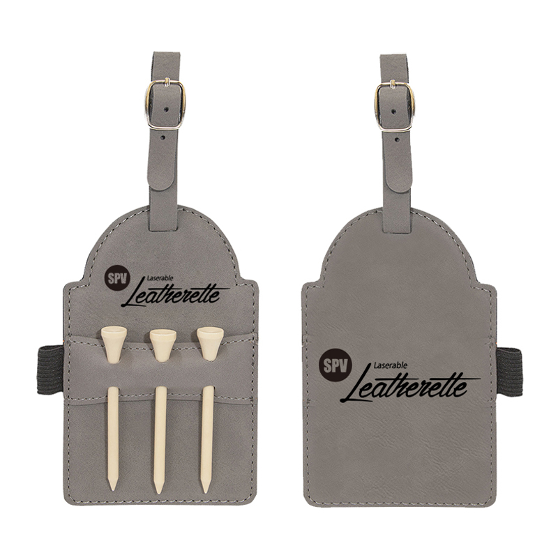 Clib Mála Gailf Leatherette Laserable le Tees