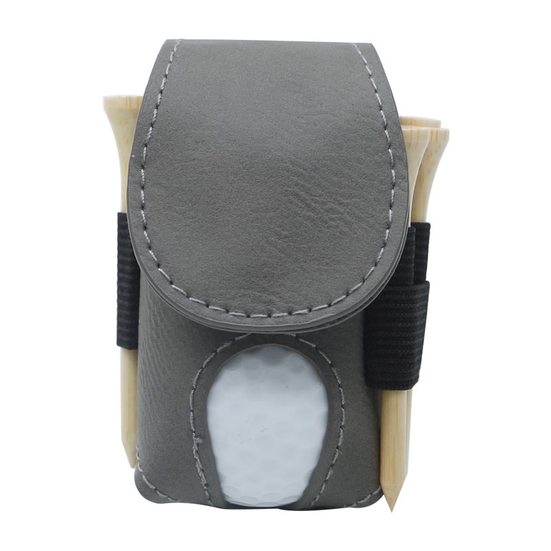 Sealbhóir Liathróid Gailf Laserable Leatherette le 5 Thí Adhmaid