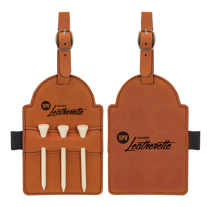 Clib Mála Gailf Leatherette Laserable le Tees