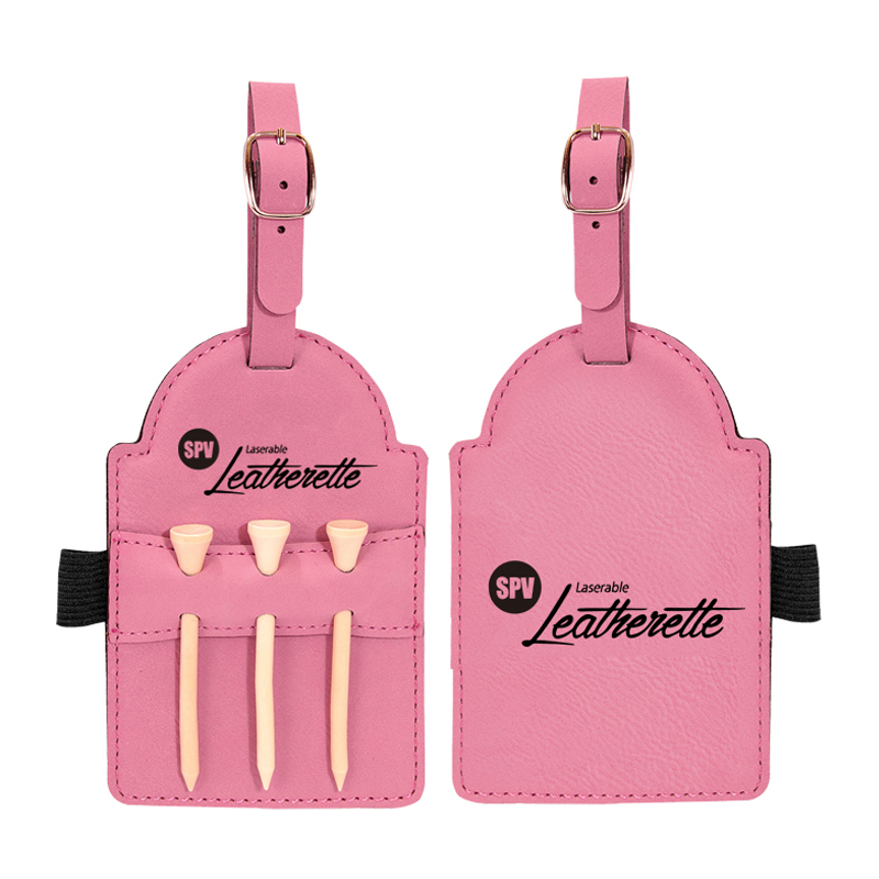 Clib Mála Gailf Leatherette Laserable le Tees