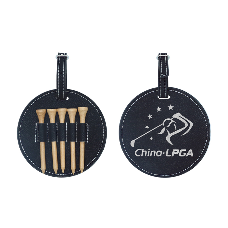 Clib Mála Gailf Babhta Leatherette Laserable le 5 Thí Adhmaid