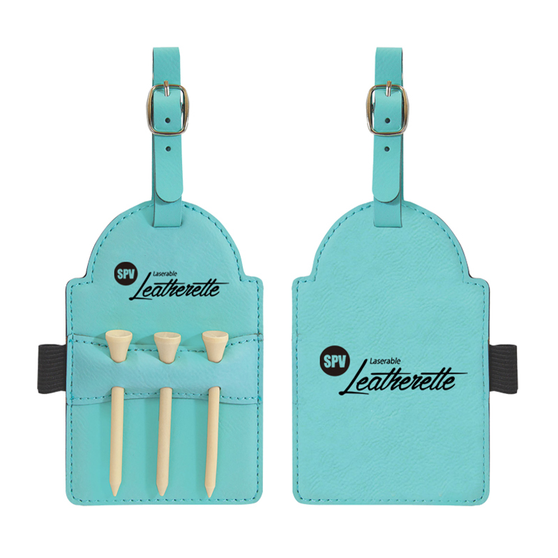Clib Mála Gailf Leatherette Laserable le Tees