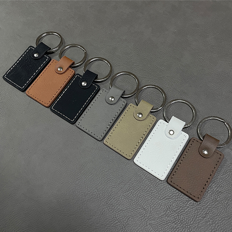 Keychains Dronuilleog Leatherette Laserable le Imeall Oiled