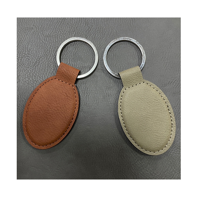 Keychains Oval Leatherette Laserable le Oiled Edge